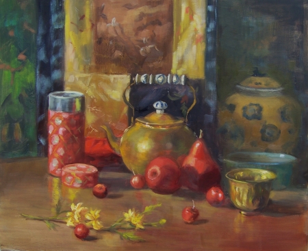 Red Pears by artist Eve  Larson
